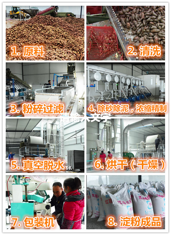 紅薯淀粉加工設備生產流程 紅薯淀粉加工設備生產流程